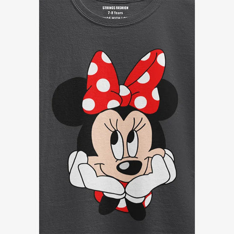 MINNIE JUNIOR BLACK GIRLS T.SHIRT
