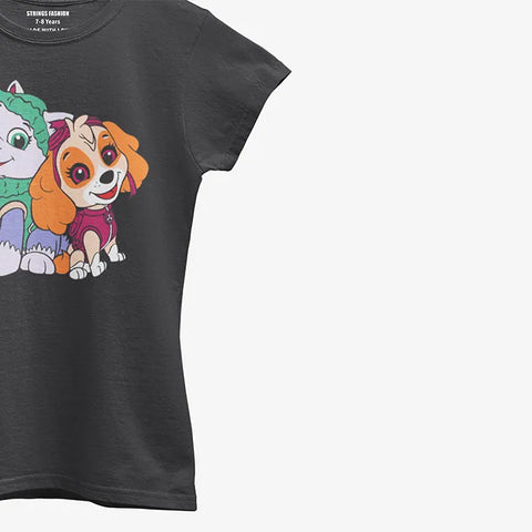 PAW JUNIOR BLACK GIRLS T.SHIRT
