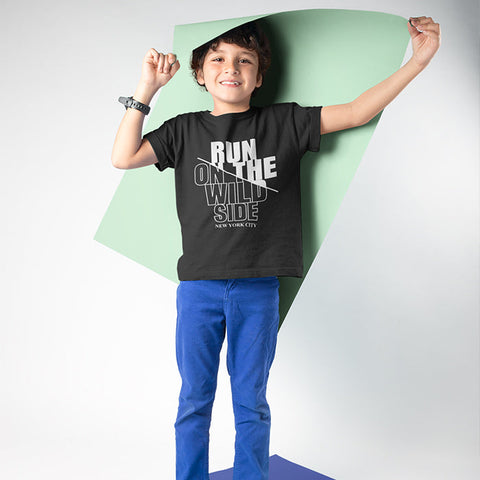 DIGITAL RUN OUT PRINTED BLACK JUNIOR BOYS T.SHIRT