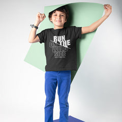 DIGITAL RUN OUT PRINTED BLACK JUNIOR BOYS T.SHIRT