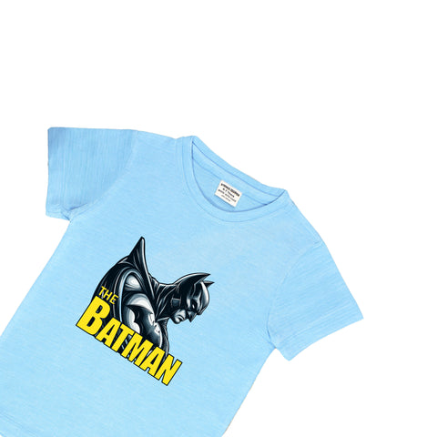 SKY BLUE GRAPHIC T-SHIRT PRINTED BATMAN