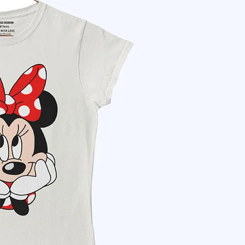 DIGITAL PRINTED MINNIE 2 SNOW WHITE JUNIOR GIRLS T.SHIRT
