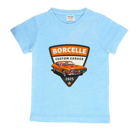 SKY BLUE GRAPHIC T-SHIRT PRINTED BORCELLE