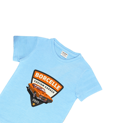 SKY BLUE GRAPHIC T-SHIRT PRINTED BORCELLE
