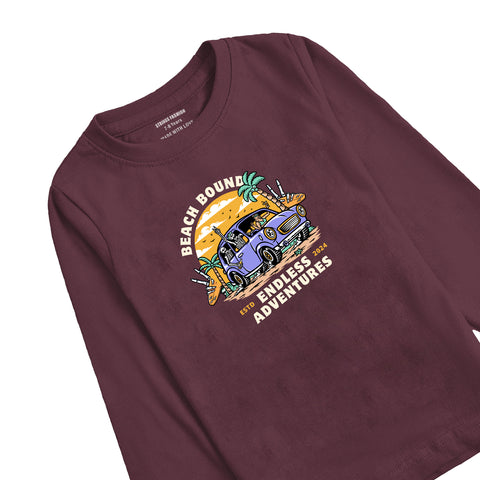 BEACH BOND BURGUNDY BOYS LONG SLEEVE T.SHIRT