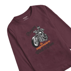BIKE PRINTED Burgundy Color Boys Long Sleeve T-shirt