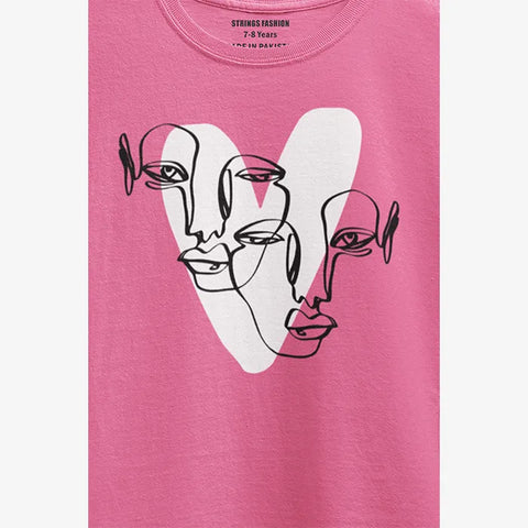 HEART JUNIOR PINK GIRLS T.SHIRT