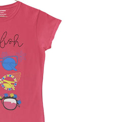 PRINTED CHILL FISH PARADISE PINK JUNIOR GIRLS T-SHIRT