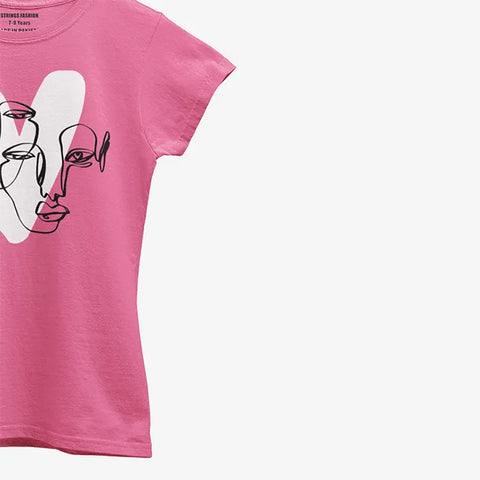 HEART JUNIOR PINK GIRLS T.SHIRT
