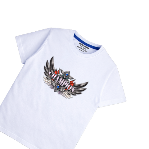 WHITE GRAPHICS CHAMPION T-SHIRT