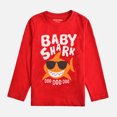 DIGITAL PRINTED BABY SHARK FEISTA BOYS LONG SLEEVE T.SHIRT