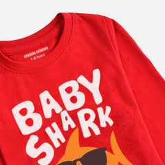 DIGITAL PRINTED BABY SHARK FEISTA BOYS LONG SLEEVE T.SHIRT