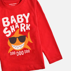 DIGITAL PRINTED BABY SHARK FEISTA BOYS LONG SLEEVE T.SHIRT