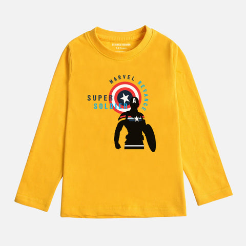 SUPER SOILDER YELLOW BOYS LONG SLEEVE T-SHIRT