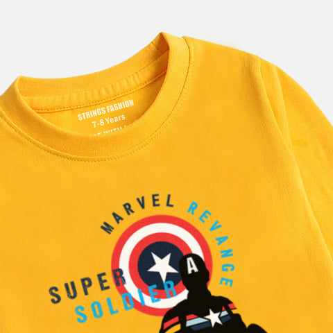 SUPER SOILDER YELLOW BOYS LONG SLEEVE T-SHIRT