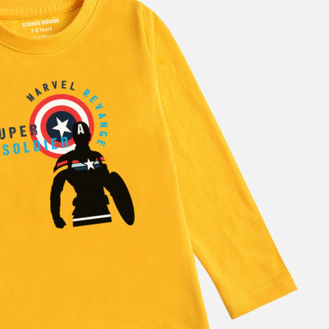 SUPER SOILDER YELLOW BOYS LONG SLEEVE T-SHIRT