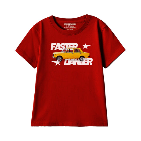 FASTER BOYS SHORT SLEEVE MEHROON T.SHIRT &  SHORTS