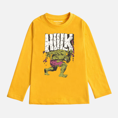 HULK LEMON YELLOW BOYS LONG SLEEVE T-SHIRT