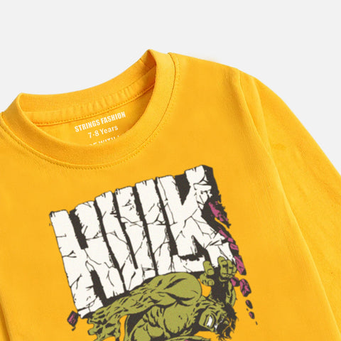 HULK LEMON YELLOW BOYS LONG SLEEVE T-SHIRT
