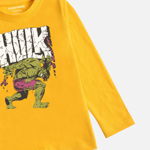 HULK LEMON YELLOW BOYS LONG SLEEVE T-SHIRT