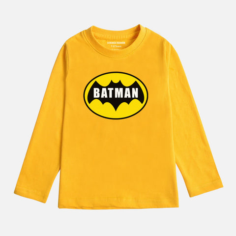 BATMAN LEMON YELLOW BOYS LONG SLEEVE T-SHIRT