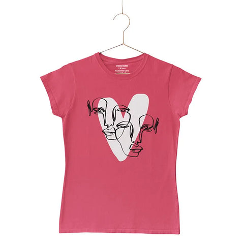 HEART CALIGRAPHY PARADISE PINK JUNIOR GIRLS T-SHIRT