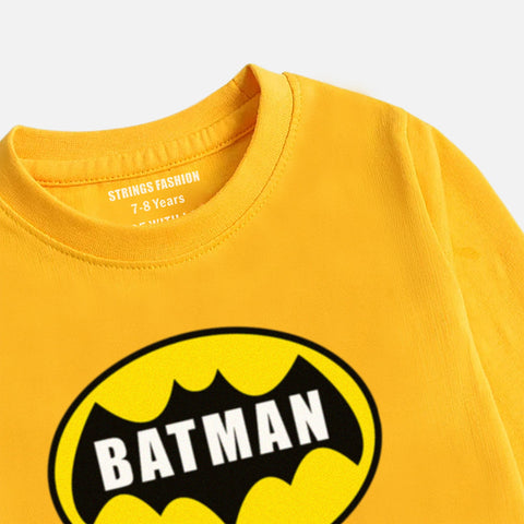 BATMAN LEMON YELLOW BOYS LONG SLEEVE T-SHIRT