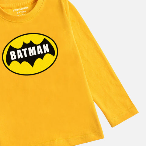 BATMAN LEMON YELLOW BOYS LONG SLEEVE T-SHIRT