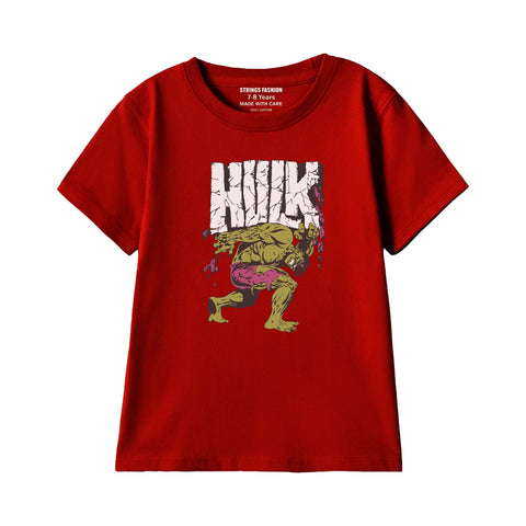 HULK BOYS SHORT SLEEVE MEHROON T.SHIRT &  SHORTS