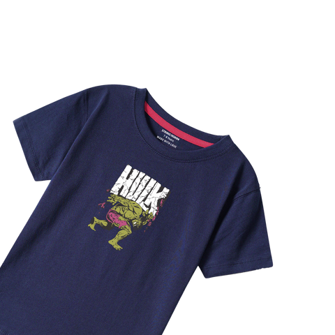 HULK NAVY PRINTED BOYS T.SHIRT