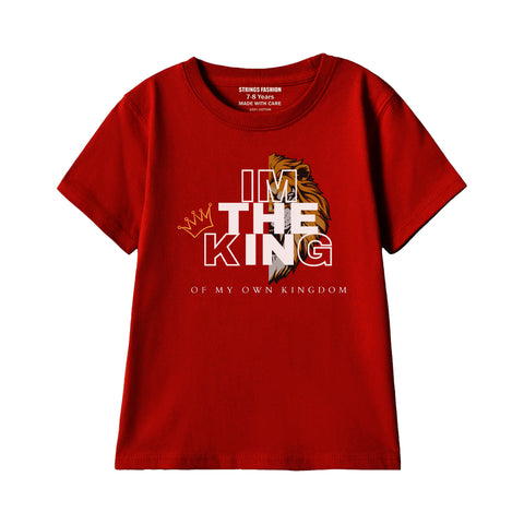 I'M THE KING BOYS SHORT SLEEVE MEHROON T.SHIRT &  SHORTS