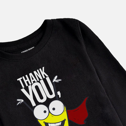 DIGITAL PRINTED OBVIOUS JET BLACK BOYS LONG SLEEVE T.SHIRT