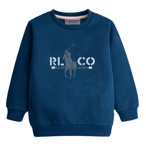 ALPHA POLO BOYS LONG SLEEVE NAVY SWEAT-SHIRT