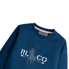 ALPHA POLO BOYS LONG SLEEVE NAVY SWEAT-SHIRT