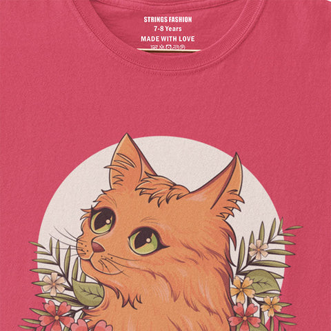 CUTE CAT PARADISE PINK JUNIOR GIRLS T.SHIRT