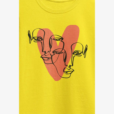 HEART JUNIOR C.YELLOW GIRLS T.SHIRT