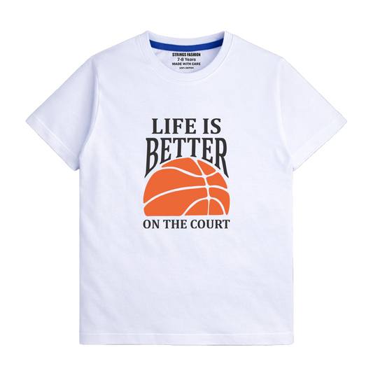 WHITE GRAPHICS LIFE COURT-SHIRT 1024