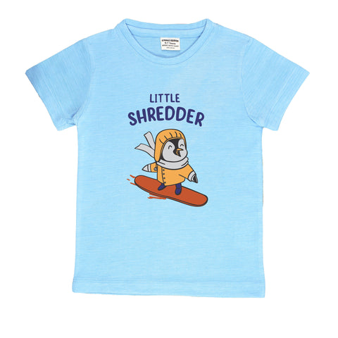 SKY BLUE GRAPHIC T-SHIRT PRINTED SHREDDER