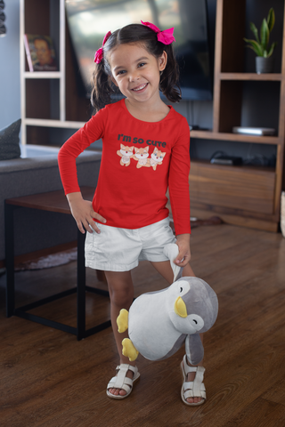 I’M CUTE JUNIOR FEIRY RED COLOR GIRLS LONG SLEEVE T-SHIRT