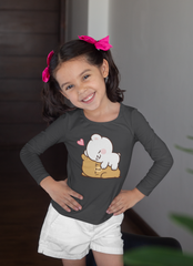 MILK & MOCHA JUNIOR JET BLACK COLOR GIRLS LONG SLEEVE T-SHIRT