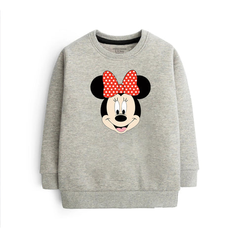 MINNIE GREY HEADER COLOR GIRLS LONG SLEEVE SWEAT-SHIRT