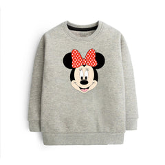 Digital Printed Minnie Grey Header Color Girls Long Sleeve Sweat-Shirt