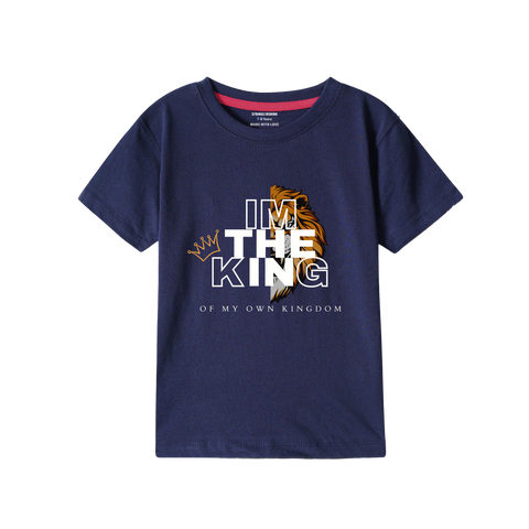 THE KING NAVY PRINTED BOYS T.SHIRT