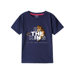 THE KING NAVY PRINTED BOYS T.SHIRT
