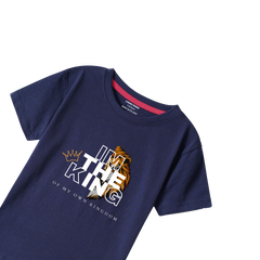 THE KING NAVY PRINTED BOYS T.SHIRT