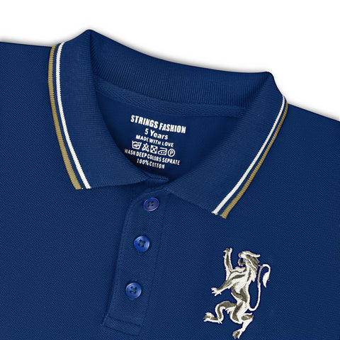 JUNIOR NAVY PEONY COLOR BOYS SHORT SLEEVE (POLO) T.SHIRT