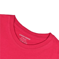 PARADISE PINK  PRINTED COUPLE FACES IN HEART GIRLS T.SHIRT