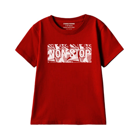NON STOP BOYS SHORT SLEEVE MEHROON T.SHIRT &  SHORTS