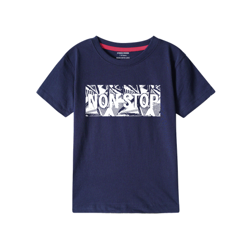 NONSTOP NAVY PRINTED BOYS T.SHIRT