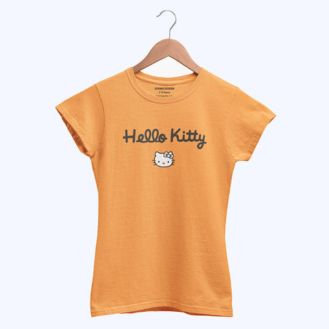 DIGITAL PRINTED HELLO KITTY JUNIOR BLAZING ORANGE COLOR GIRLS T.SHIRT